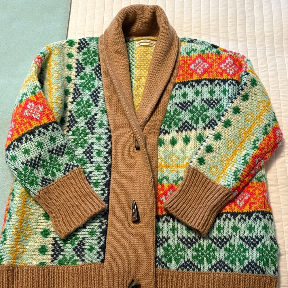 Anthropologie shawl collar sweater.  Worn twice.  Like new. XS/S
